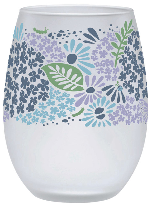 Marble House Hydrangea Stemless Wine Glass