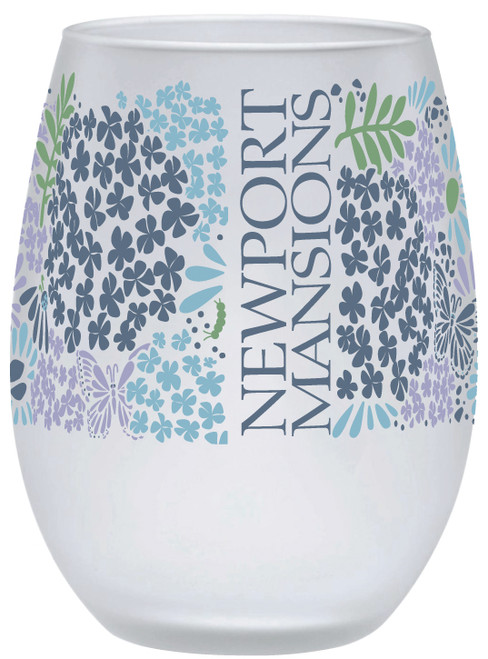 Marble House Hydrangea Stemless Wine Glass