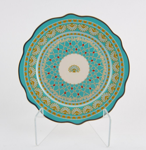The Breakers Blue Shell Mosaic Bone China Dessert Plate