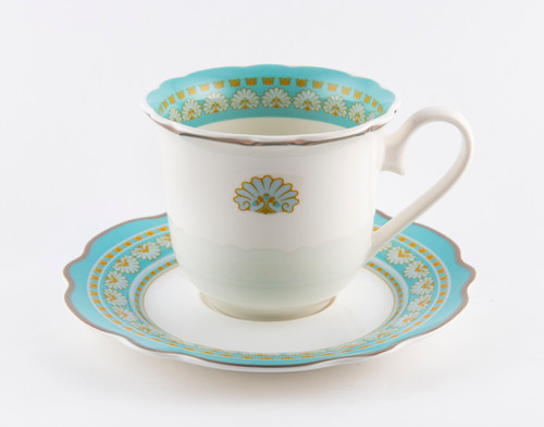The Breakers Blue Shell Mosaic Bone China Cup & Saucer