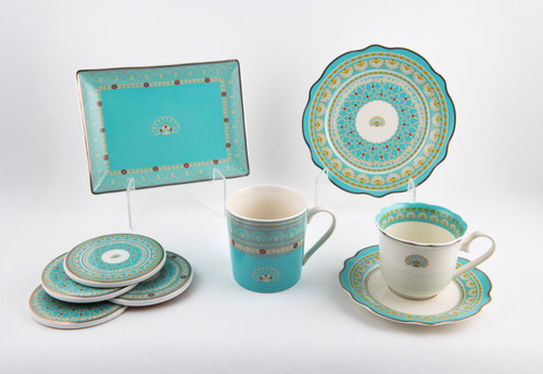 The Breakers Blue Shell Mosaic Bone China Tray
