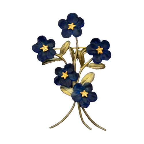 Blue Violet Bronze Brooch