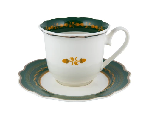 Breakers Green Acorn Bone China Cup & Saucer