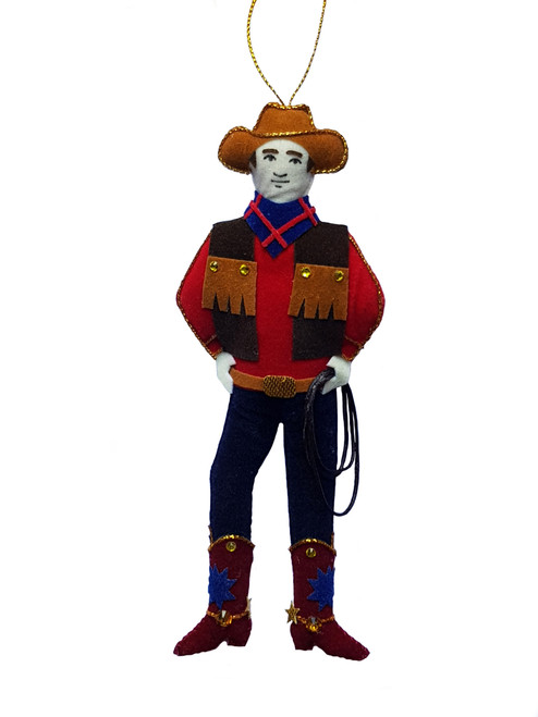 Cowboy Embroidered Ornament