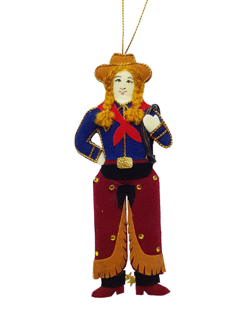 Cowgirl Embroidered Ornament