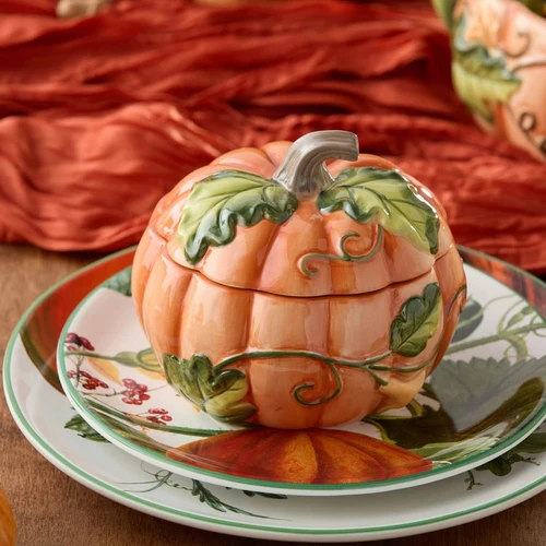 Harvest Fields Pumpkin Covered Soup Bowl