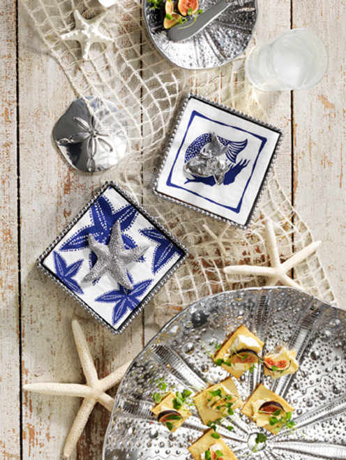 Mariposa Napkin Box with Starfish Weight Mariposa Napkin Box with Starfish Weight