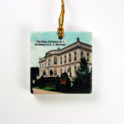 Tumbled Marble Ornament with Elms Design