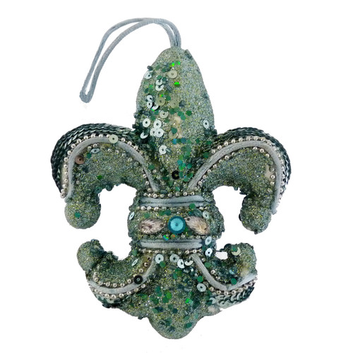 Turquoise Jeweled Fleur de Lis Ornament Turquoise Jeweled Fleur de Lis Ornament