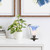Hand Painted Blue & White Glass Dragonfly Lily Lamp 9"