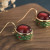 Red Jade Enamel Earrings
