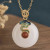 Cloud Enamel Jade Necklace