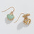 Mint Enamel Shell Earrings with Pearl