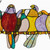 Marisol Birds Stained Glass Window Panel 9"