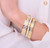 Bee Sparkle Trellis Cream & Gold Hinged Bangle