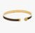 Skinny Pave Button Black & Gold Enamel Bangle