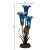 Blue Lily Tiffany Glass 3-Blub Table Lamp
