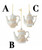 Assorted Gold & White Teapot Ornament Assorted Gold & White Teapot Ornament