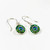 Green Mosaic Dangle Dot Earrings