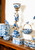 Metal Mounts Blue & White Chinoiserie Candlestick