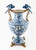 Blue & White Metal Mount Footed Vase
