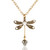 Spring Skimmer Dragonfly Crystal Pendant Necklace