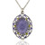 Violet Mist Filigree Flower Crystal Pendant Necklace