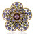 Violet Mist Filigree Flower Crystal Brooch