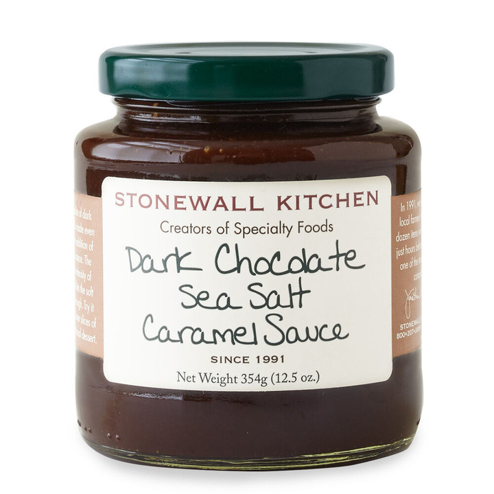 Stonewall Kitchen's Dark Chocolate Sea Salt Caramel Sauce Jar Stonewall Kitchen's Dark Chocolate Sea Salt Caramel Sauce Jar