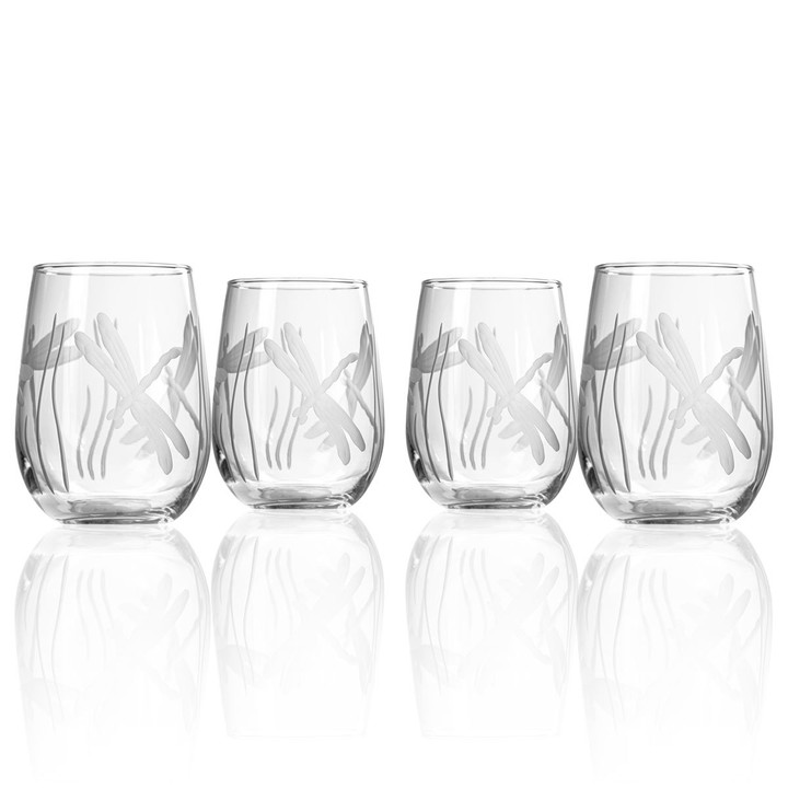 Dragonfly Stemless Wine Glasses - Set of 4