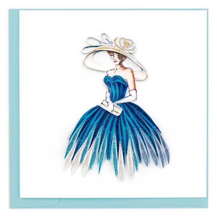 Lady in Blue Quilling Card
