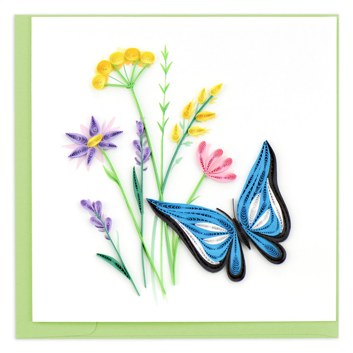 Butterfly and Wildflower Quilling Card