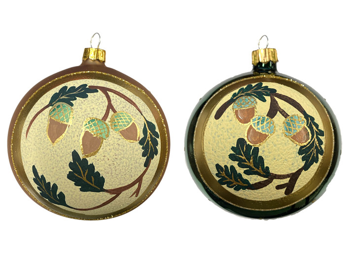 Hand-Painted Acorn Glass Ornaments Hand-Painted Acorn Glass Ornaments