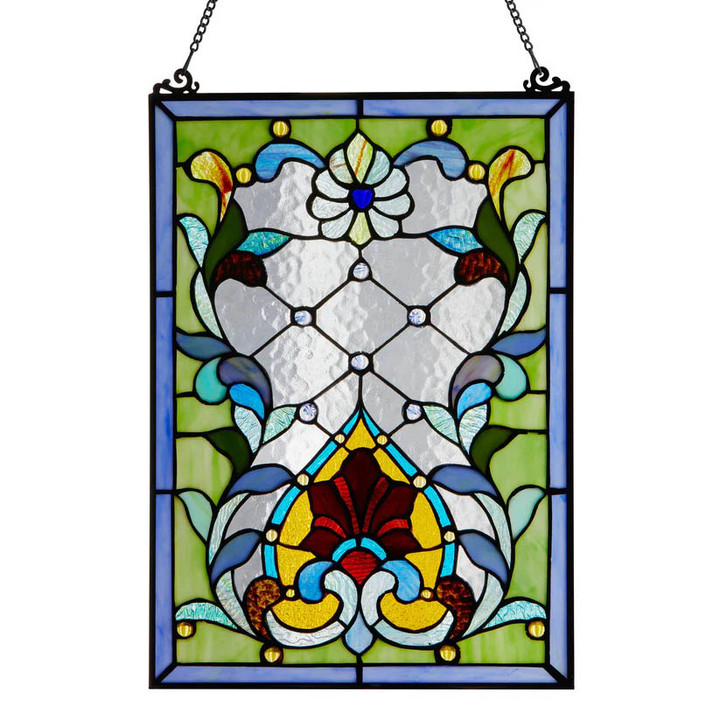 Alice Flower and Vine Stained Glass Window Panel