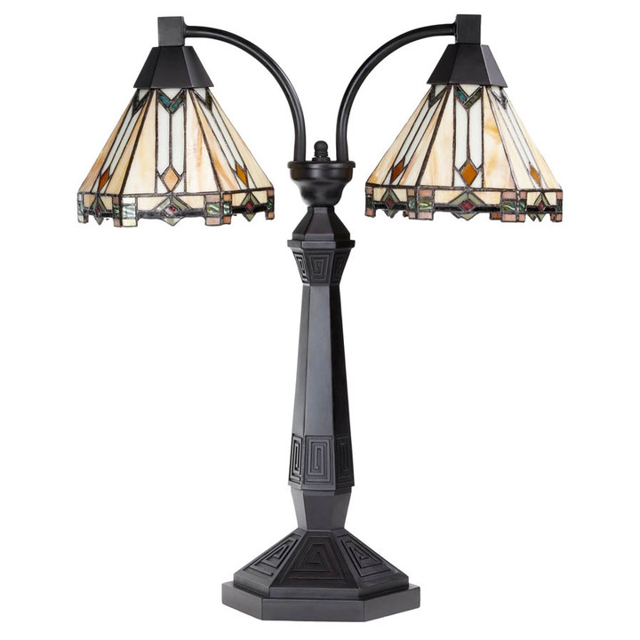 Bryant Prairie Style Stained Glass Table Lamp
