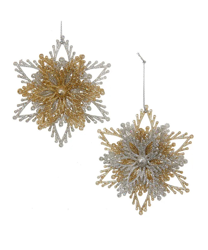 Gold & Silver Snowflake Acrylic Ornaments