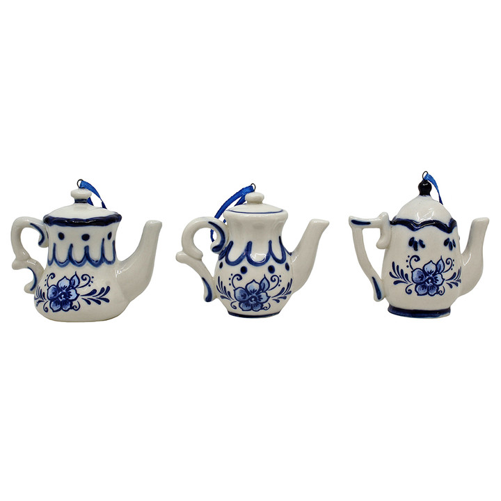 Assorted Blue & White Teapot Ornament