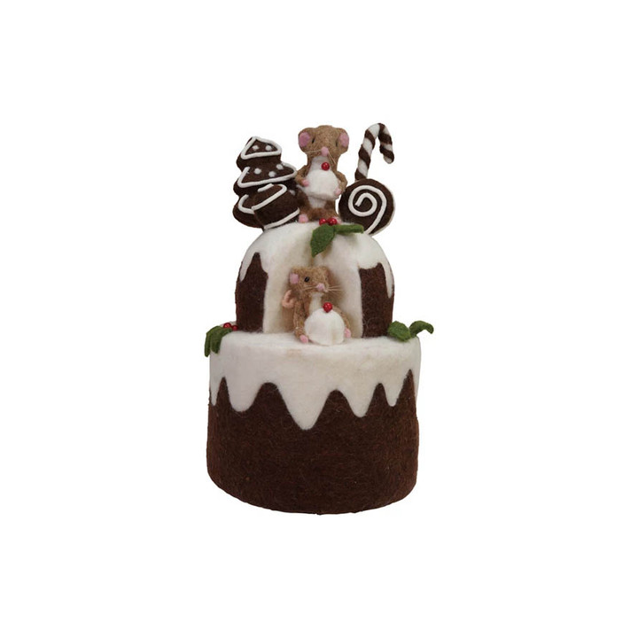 Felt 2-Tier Cake & Mice Decoration