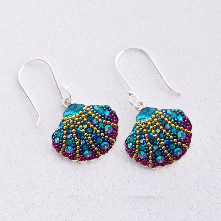 Kaleidoscope Seashell Drop Earrings