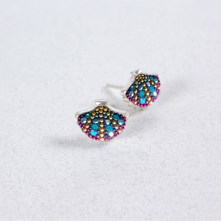 Kaleidoscope Petite Seashell Stud Earrings