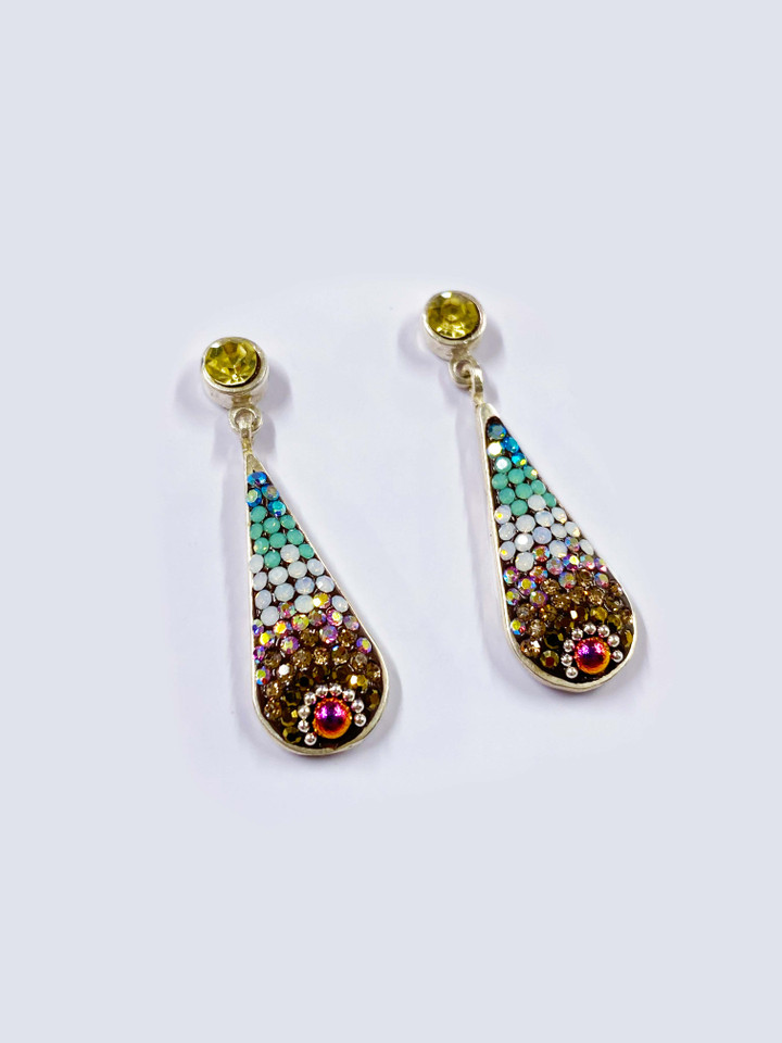 Mosaic Royal Long Drop Earrings