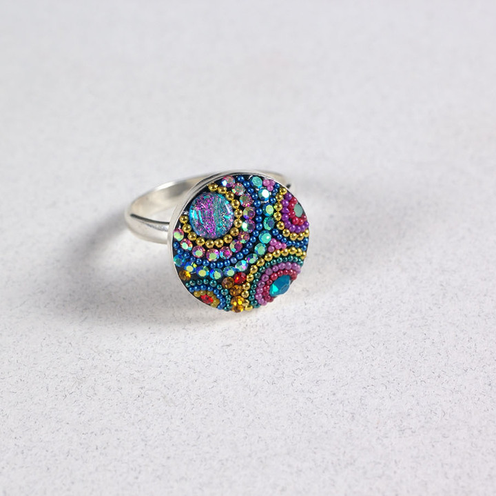 Kaleidoscope Brilliant Moon Ring
