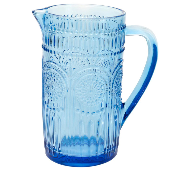 Blue Vintage Glass Pitcher