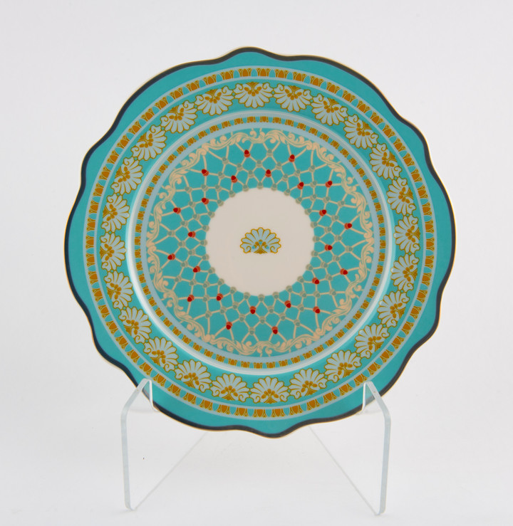 The Breakers Blue Shell Mosaic Bone China Dessert Plate