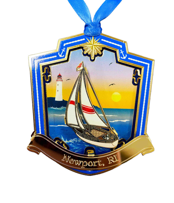 Newport Sunset Sailing Ornament