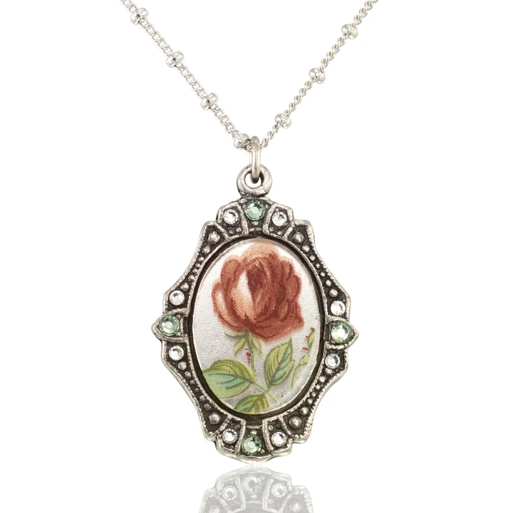 Anne’s Vault Forever Floral Pendant Necklace - Red Rose