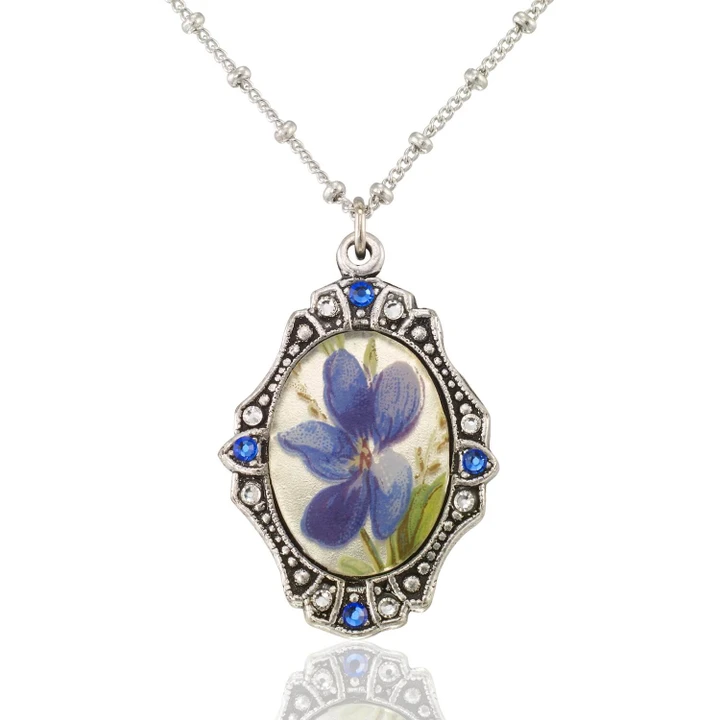 Anne’s Vault Forever Floral Pendant Necklace - Forget Me Not