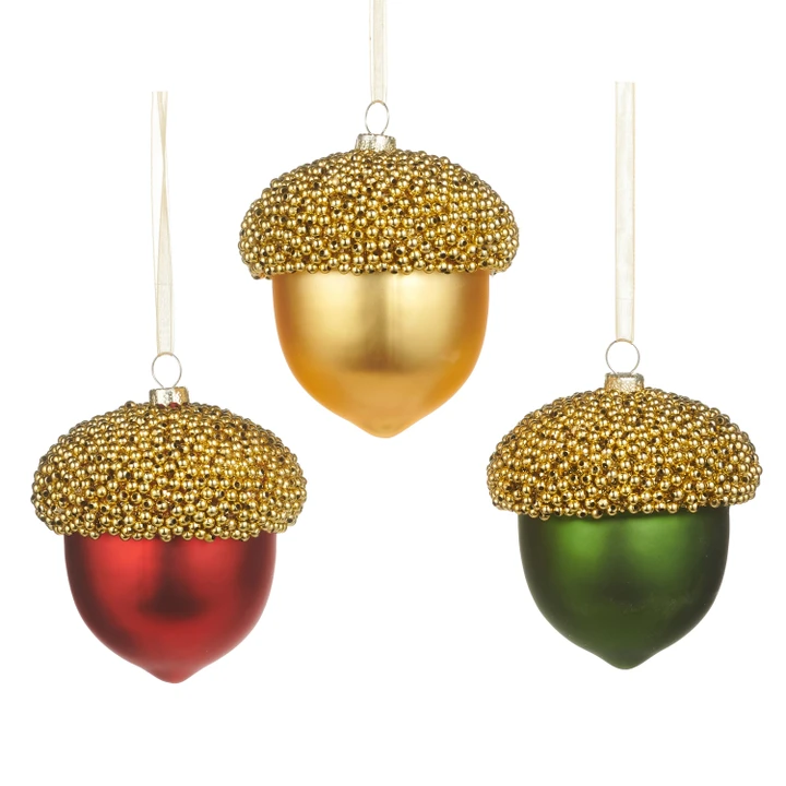 Orn Beaded Top Acorn