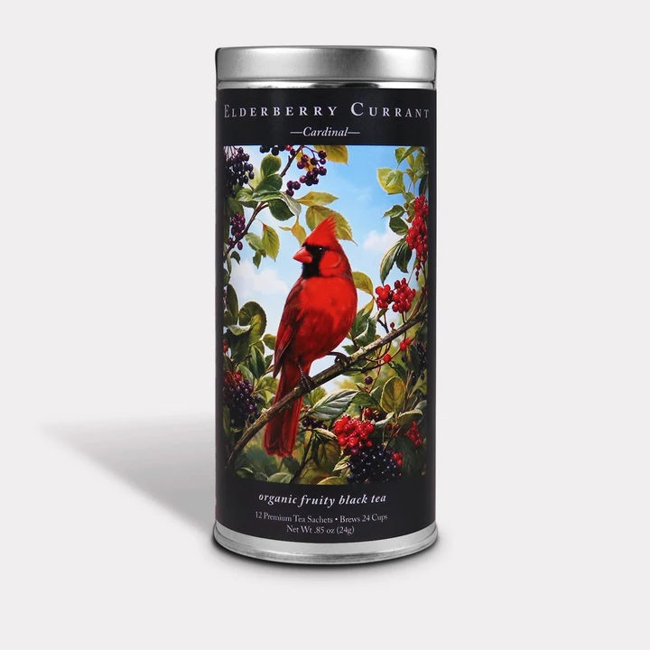 The Tea Can Company Tea Tin: Cardinal Elderberry Currant Black Tea - 12 Count