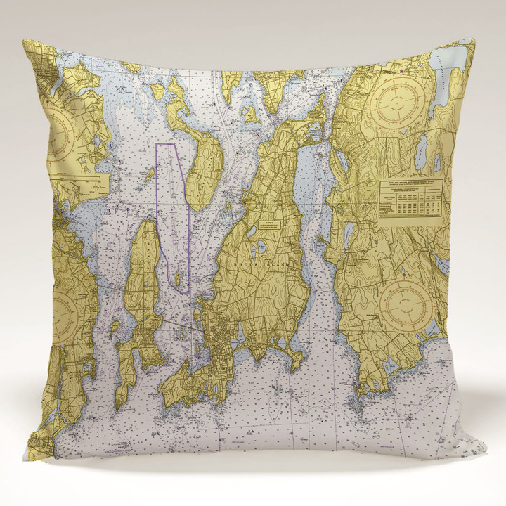 newport nautical chart pillow